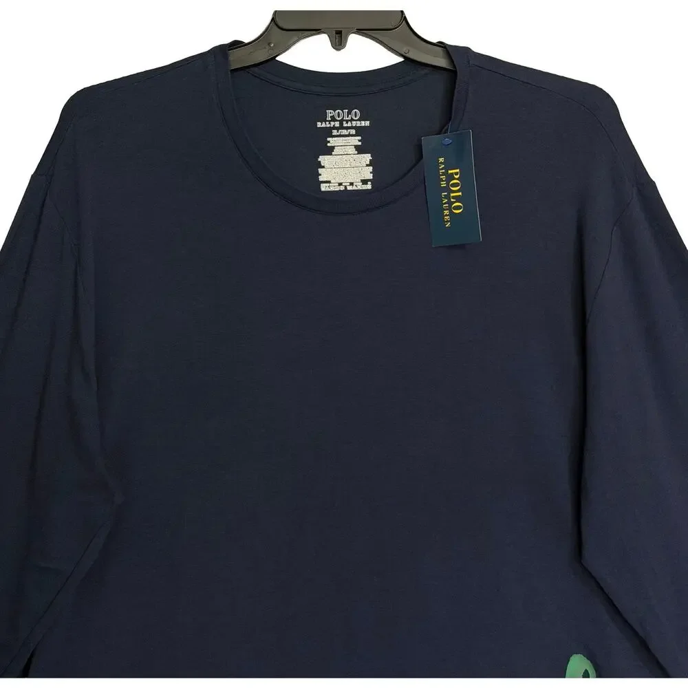 Polo Ralph Lauren T-Shirt Men's XL Crew Neck Long Sleeve Blue NWT